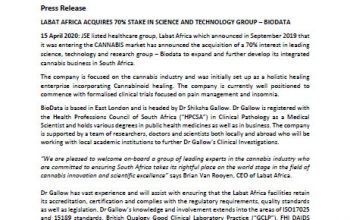 Labat Africa Acquires 70% Stake In Science And Technology Group – Biodata